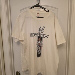 Fruit of the Loom White Dragon Graphic T-Shirt